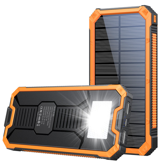 Outdoor waterproof wireless charging solar power bank 20,000 mAh fast charging emergency mobile power supply