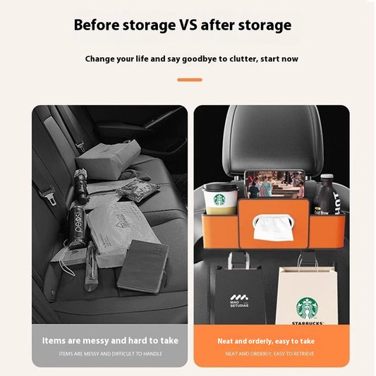Car tissue box, multi-function storage box, back storage, car cup holder, seat back storage box, hanging car